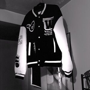 Off-White c/o Virgil Abloh Varsity Jacket- blk/wht